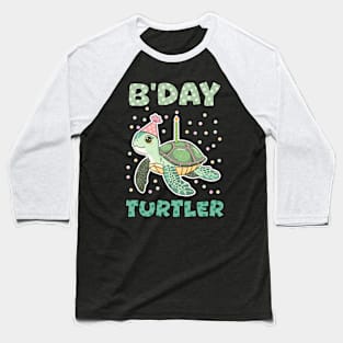 Birthday Turtle - Cute Kawaii Celebration Design Baseball T-Shirt